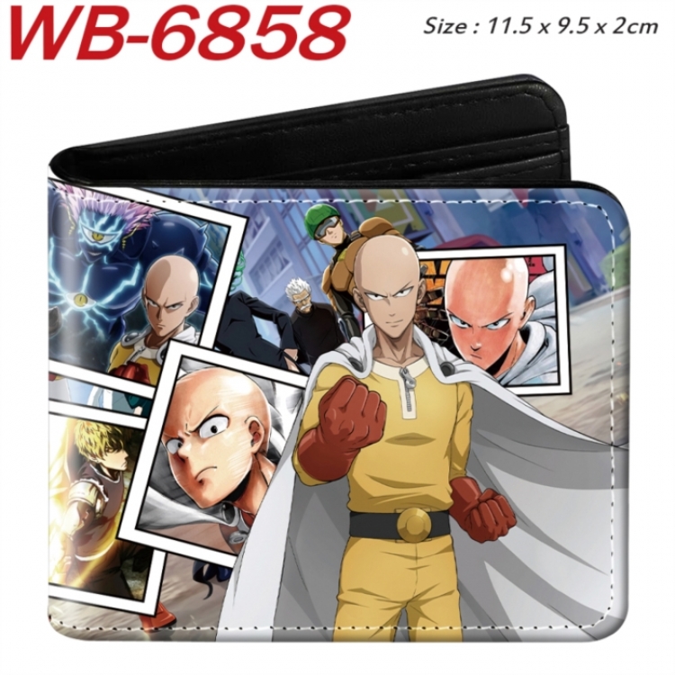 One Punch Man Animation color PU leather half fold wallet 11.5X9X2CM