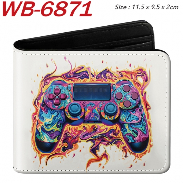 GamePad Animation color PU leather half fold wallet 11.5X9X2CM