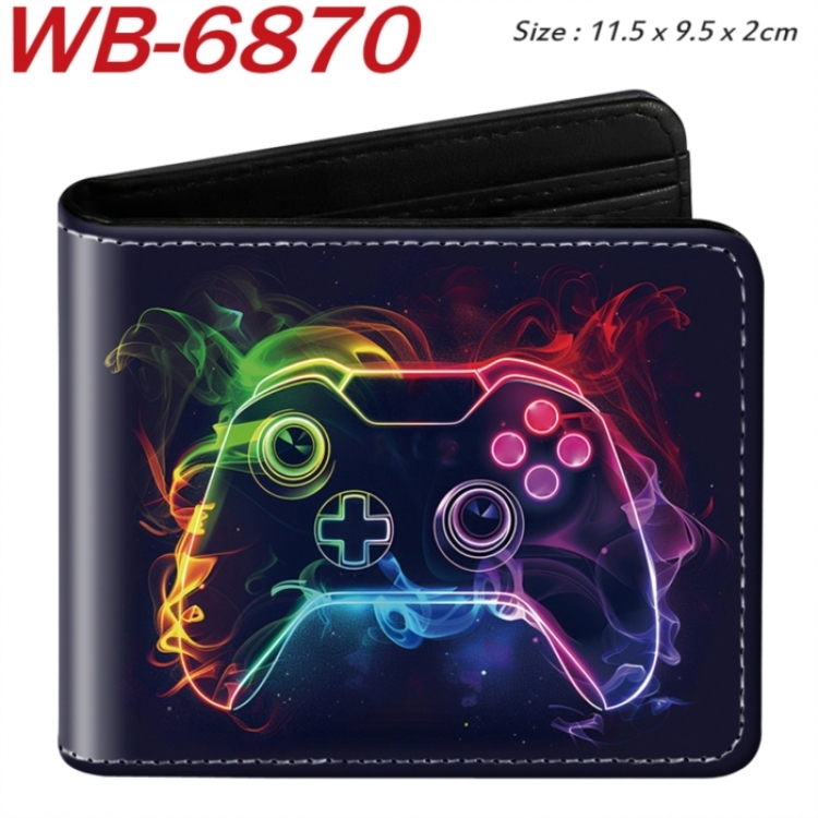 GamePad Animation color PU leather half fold wallet 11.5X9X2CM