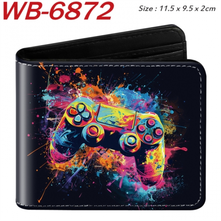 GamePad Animation color PU leather half fold wallet 11.5X9X2CM