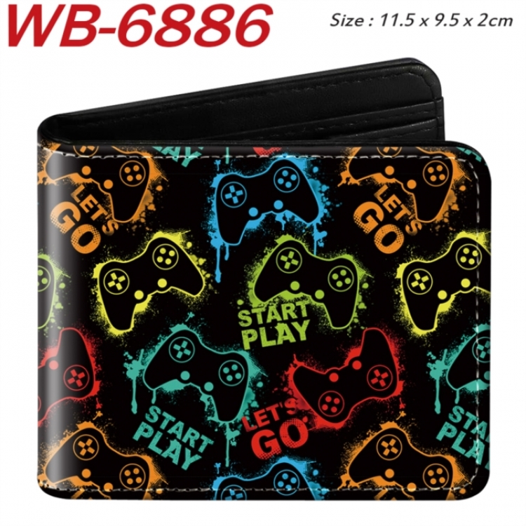 GamePad Animation color PU leather half fold wallet 11.5X9X2CM