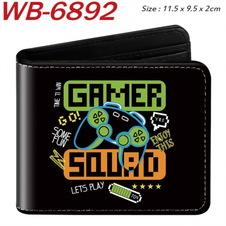 GamePad Animation color PU leather half fold wallet 11.5X9X2CM