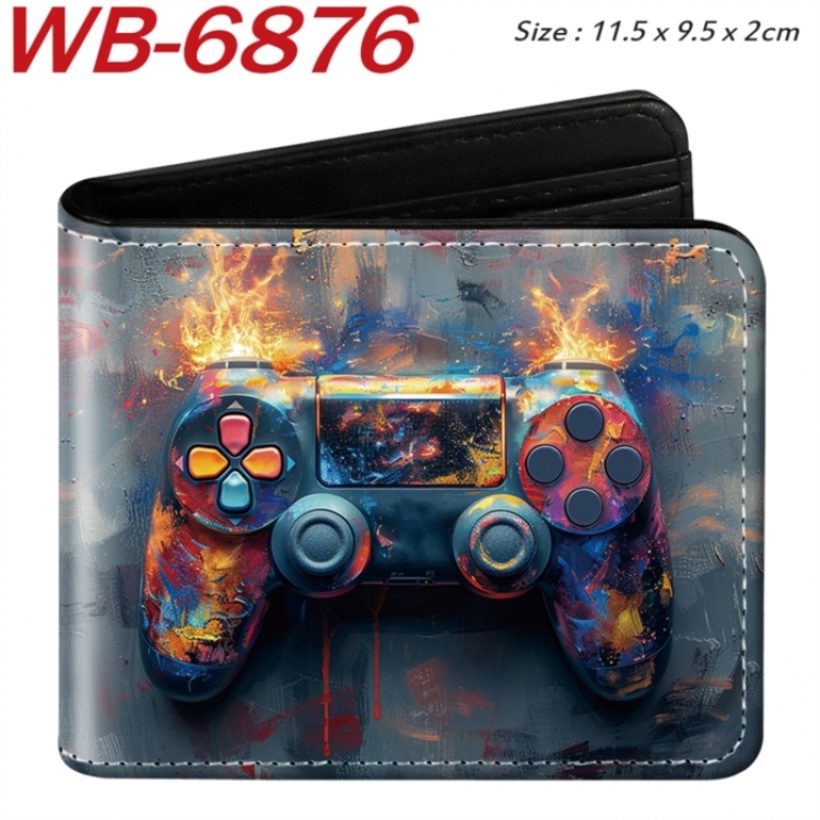GamePad Animation color PU leather half fold wallet 11.5X9X2CM