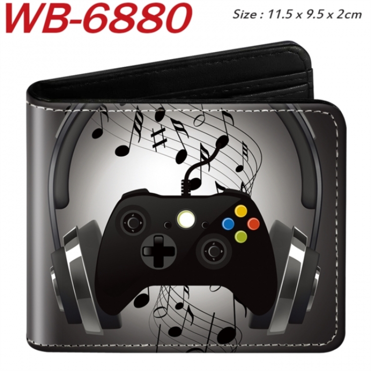 GamePad Animation color PU leather half fold wallet 11.5X9X2CM