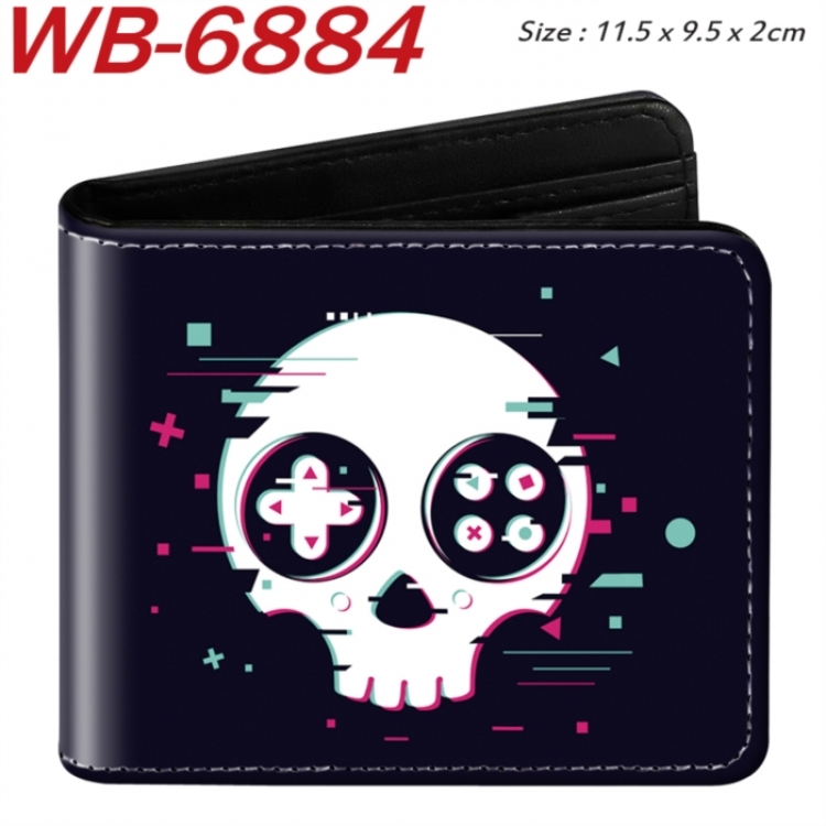 GamePad Animation color PU leather half fold wallet 11.5X9X2CM