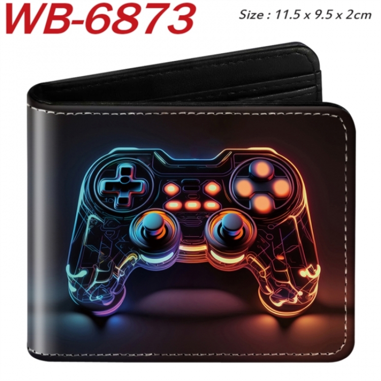 GamePad Animation color PU leather half fold wallet 11.5X9X2CM