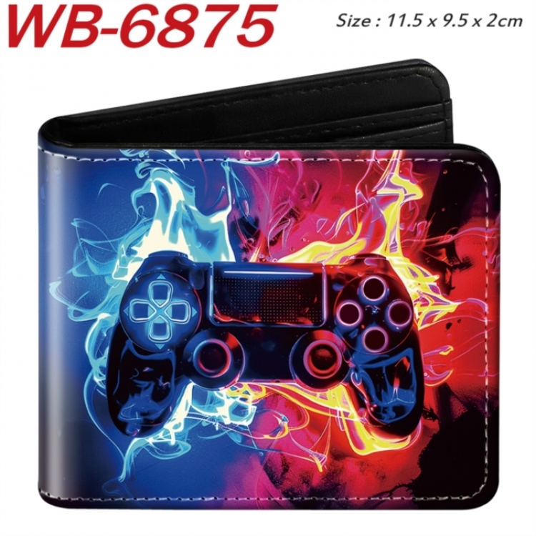 GamePad Animation color PU leather half fold wallet 11.5X9X2CM