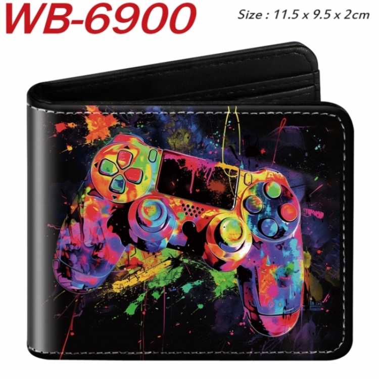 GamePad Animation color PU leather half fold wallet 11.5X9X2CM