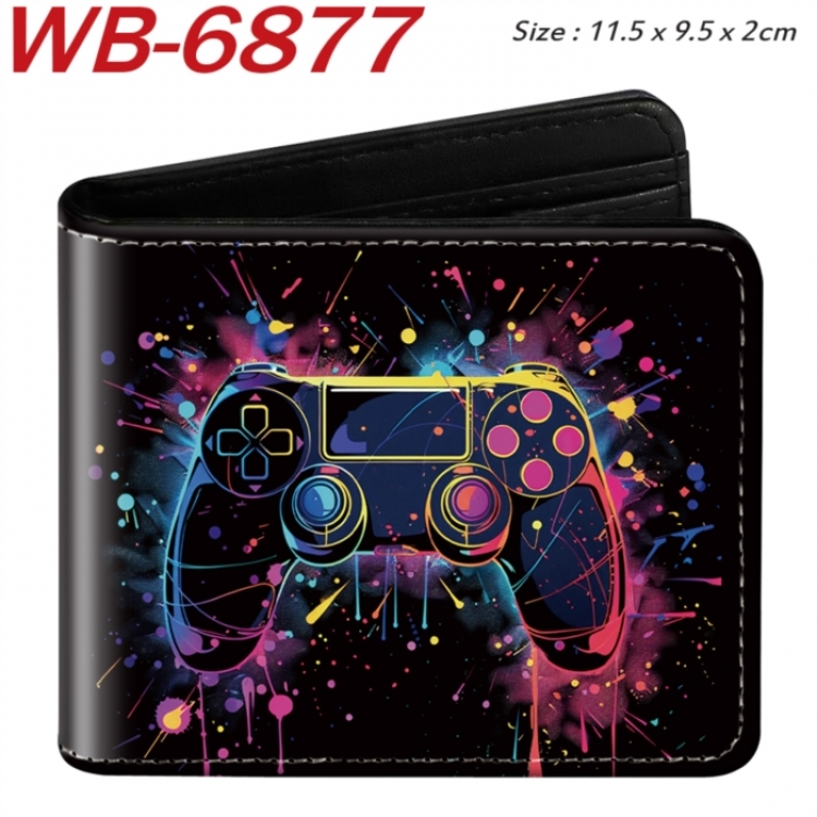 GamePad Animation color PU leather half fold wallet 11.5X9X2CM