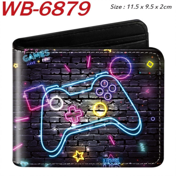 GamePad Animation color PU leather half fold wallet 11.5X9X2CM
