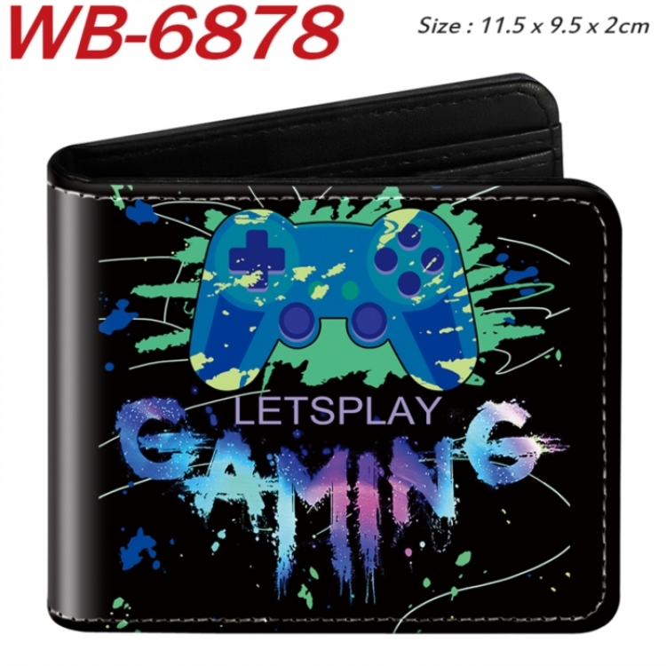 GamePad Animation color PU leather half fold wallet 11.5X9X2CM