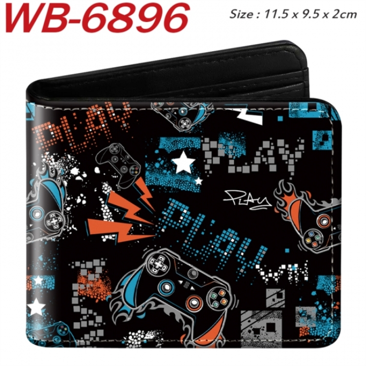 GamePad Animation color PU leather half fold wallet 11.5X9X2CM