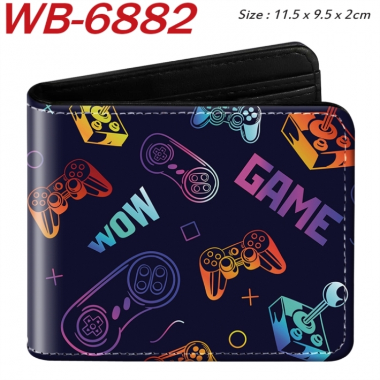 GamePad Animation color PU leather half fold wallet 11.5X9X2CM