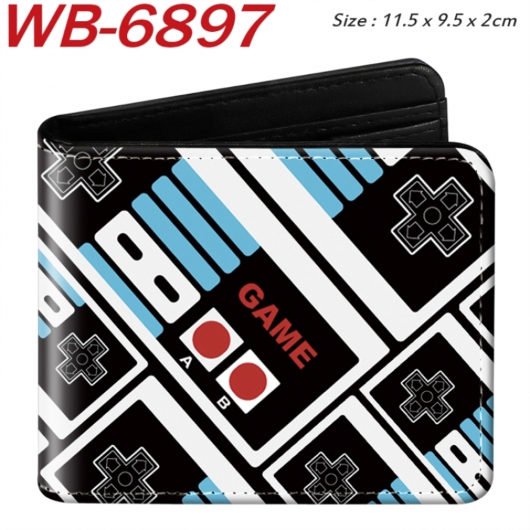 GamePad Animation color PU leather half fold wallet 11.5X9X2CM