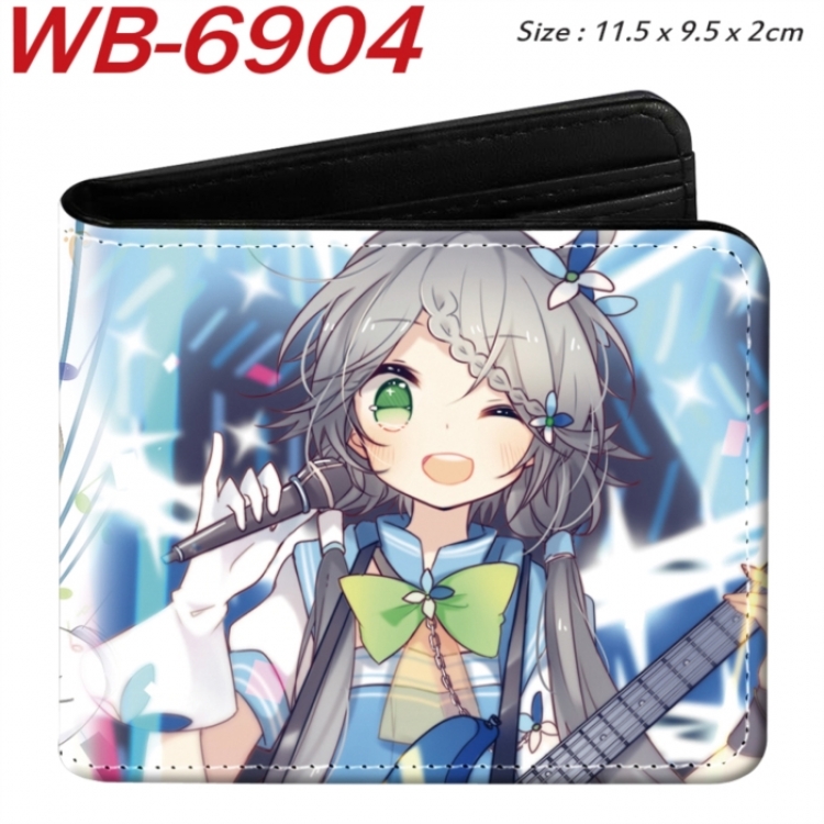 Genshin Impact Animation color PU leather half fold wallet 11.5X9X2CM