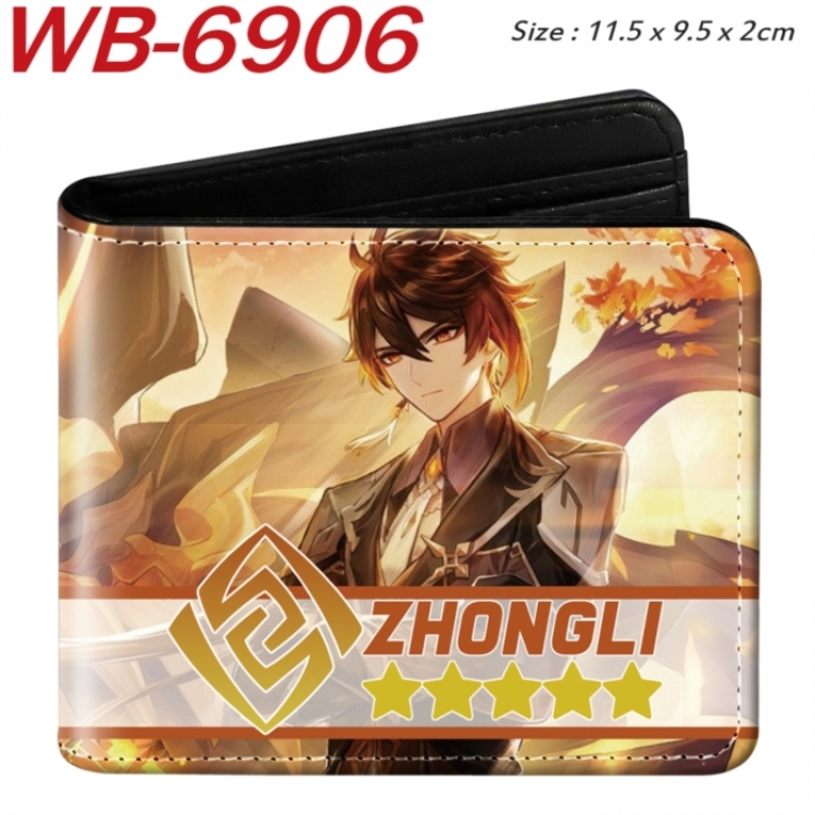 Genshin Impact Animation color PU leather half fold wallet 11.5X9X2CM