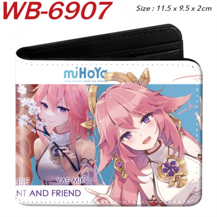 Genshin Impact Animation color PU leather half fold wallet 11.5X9X2CM