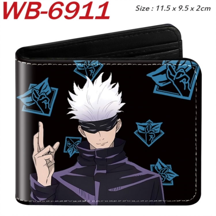 Jujutsu Kaisen Animation color PU leather half fold wallet 11.5X9X2CM