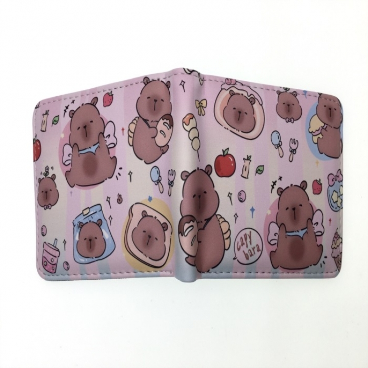 Kapibala  Anime two fold  Short wallet 11X9.5CM 60G 