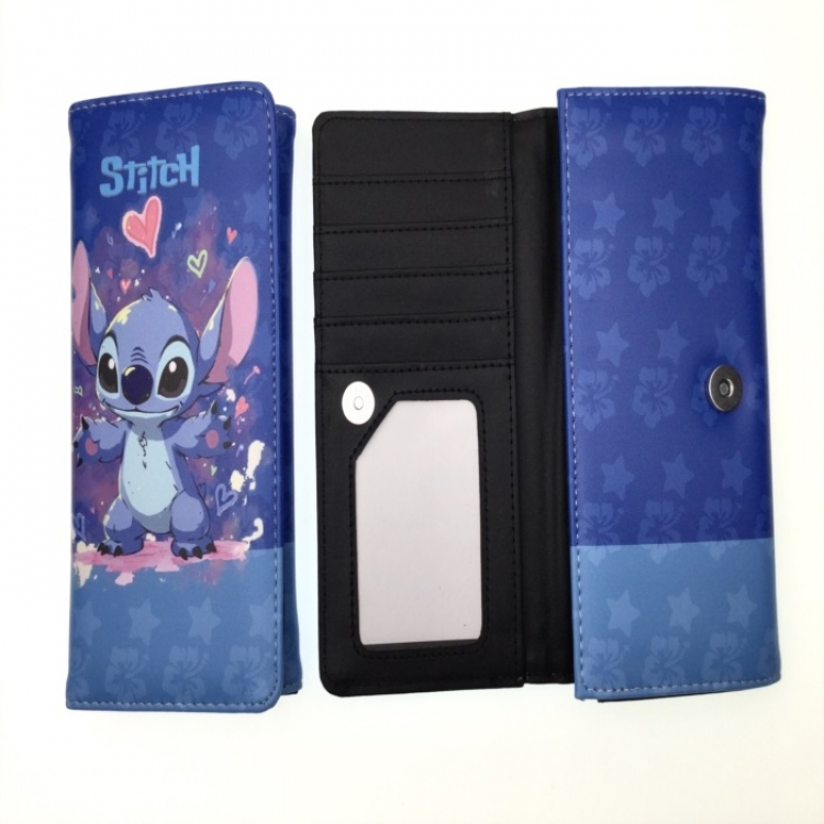 Lilo & Stitch Anime full color button PU long wallet