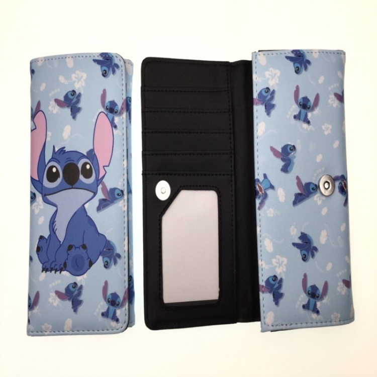 Lilo & Stitch Anime full color button PU long wallet