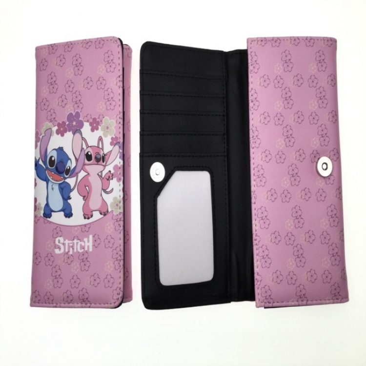 Lilo & Stitch Anime full color button PU long wallet