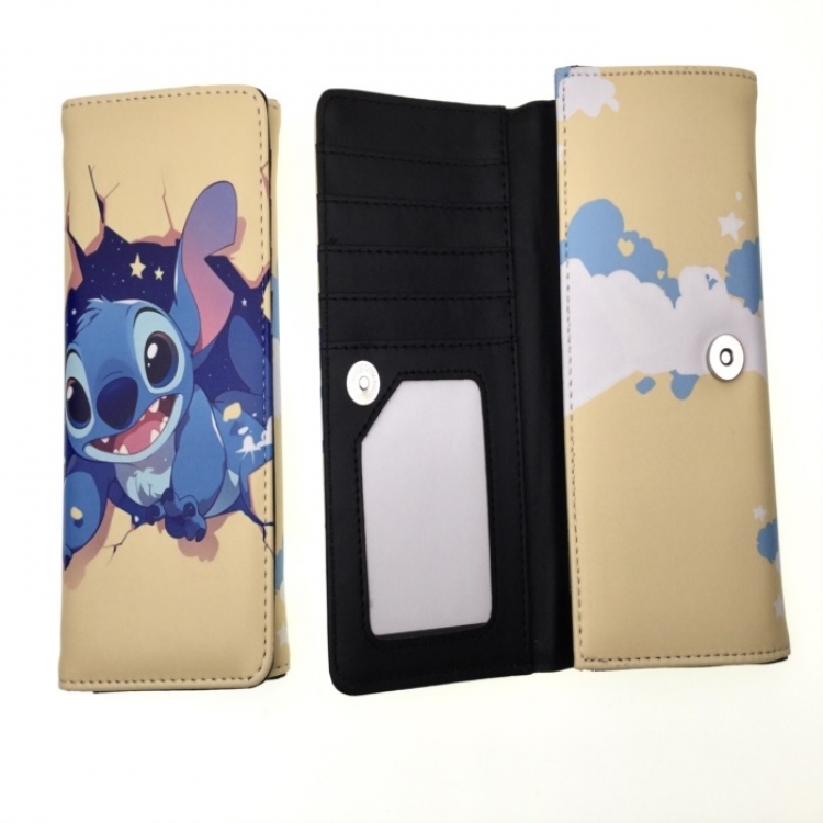Lilo & Stitch Anime full color button PU long wallet