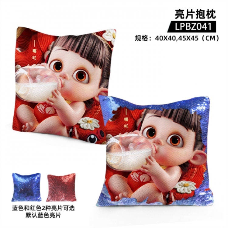 Nezha Game glitter pillow 40x40cm
