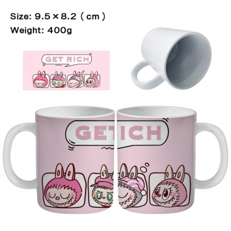LABUBU Anime peripheral ceramic cup tea cup drinking cup 9.5X8.2cm