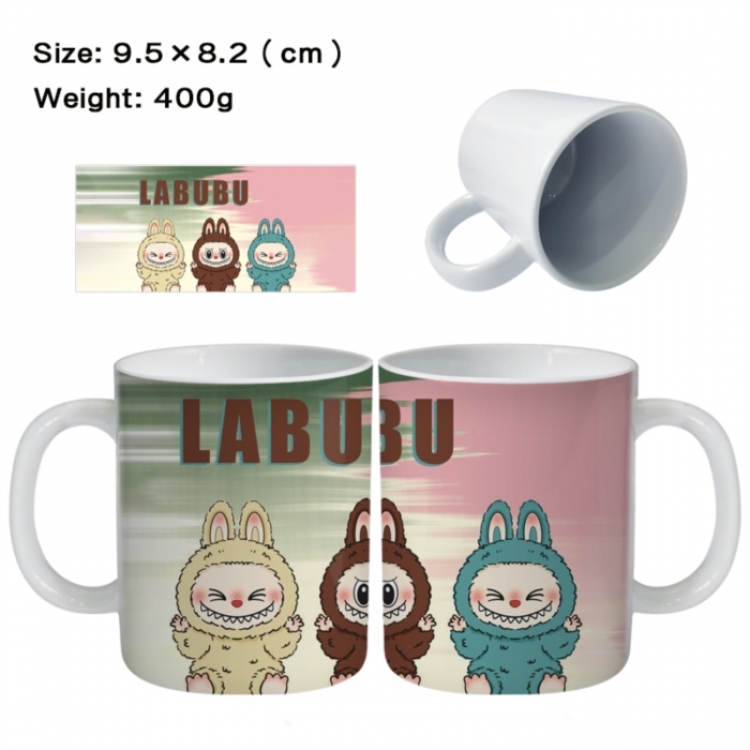 LABUBU Anime peripheral ceramic cup tea cup drinking cup 9.5X8.2cm