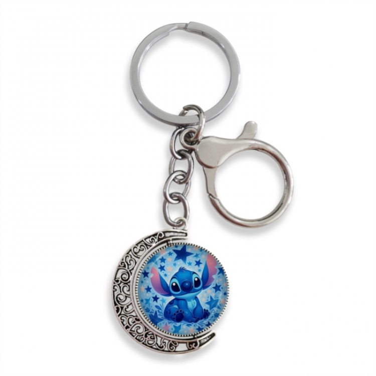  Lilo & Stitch Anime double-sided crystal rotating gemstone keychain pendant price for 5 pcs