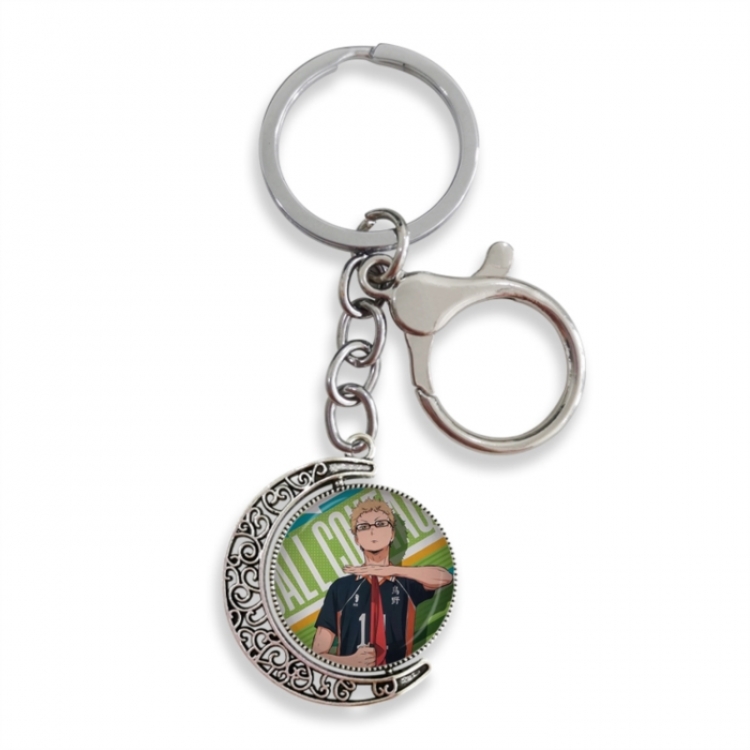 Haikyuu!! Anime double-sided crystal rotating gemstone keychain pendant price for 5 pcs