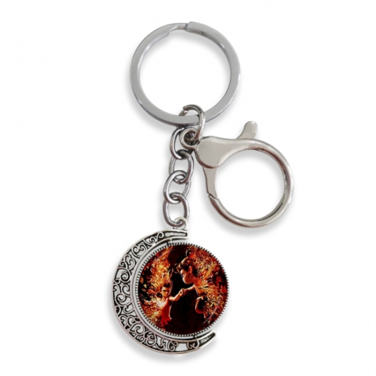 Nezha Anime double-sided crystal rotating gemstone keychain pendant price for 5 pcs