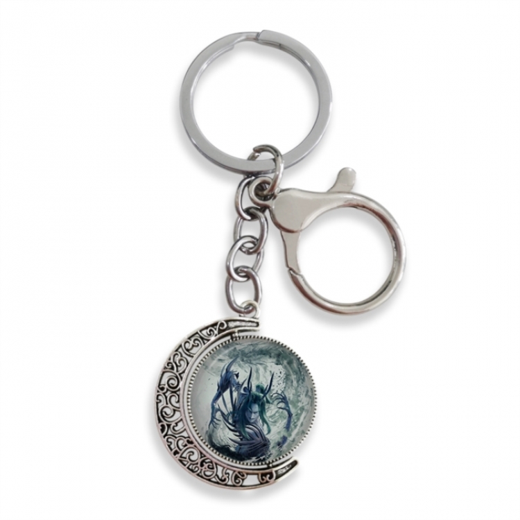 Nezha Anime double-sided crystal rotating gemstone keychain pendant price for 5 pcs