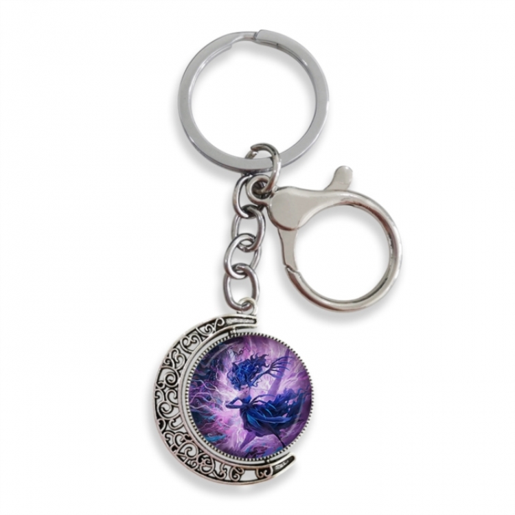 Nezha Anime double-sided crystal rotating gemstone keychain pendant price for 5 pcs
