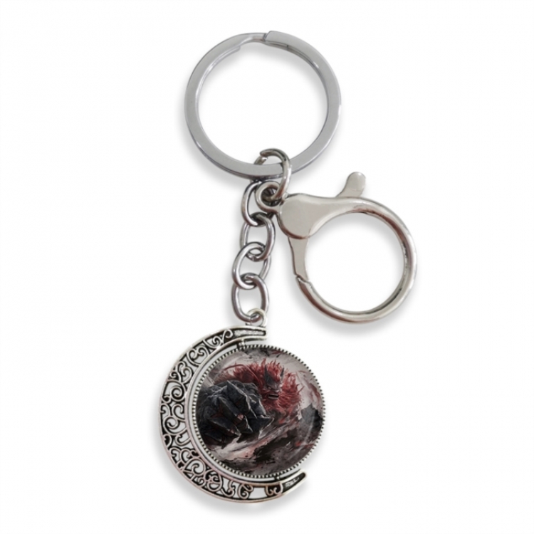 Nezha Anime double-sided crystal rotating gemstone keychain pendant price for 5 pcs
