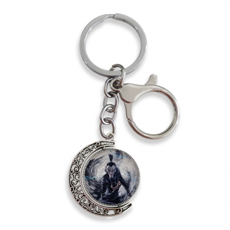 Nezha Anime double-sided crystal rotating gemstone keychain pendant price for 5 pcs