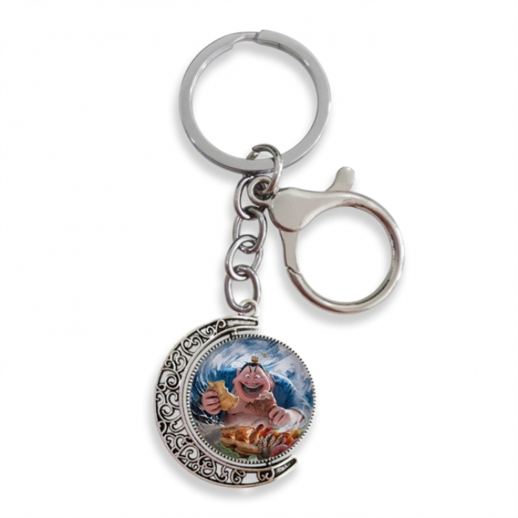 Nezha Anime double-sided crystal rotating gemstone keychain pendant price for 5 pcs