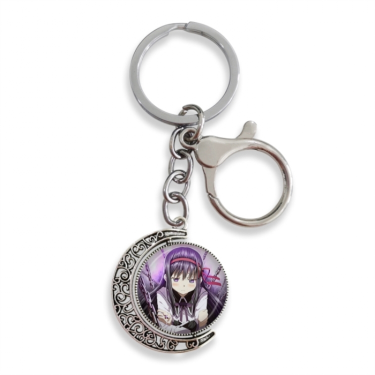 Magical Girl Madoka of the Magus Anime double-sided crystal rotating gemstone keychain pendant price for 5 pcs