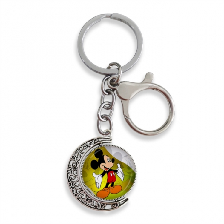  Mickey Anime double-sided crystal rotating gemstone keychain pendant price for 5 pcs
