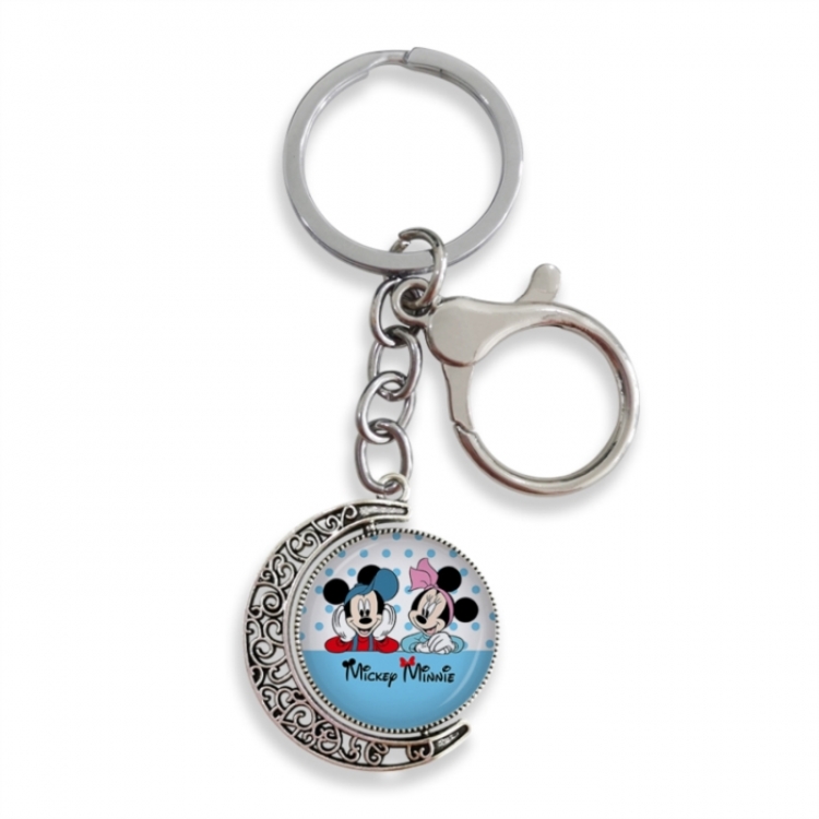  Mickey Anime double-sided crystal rotating gemstone keychain pendant price for 5 pcs