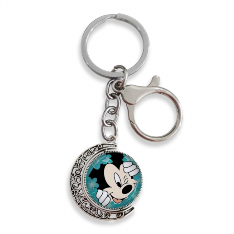  Mickey Anime double-sided crystal rotating gemstone keychain pendant price for 5 pcs