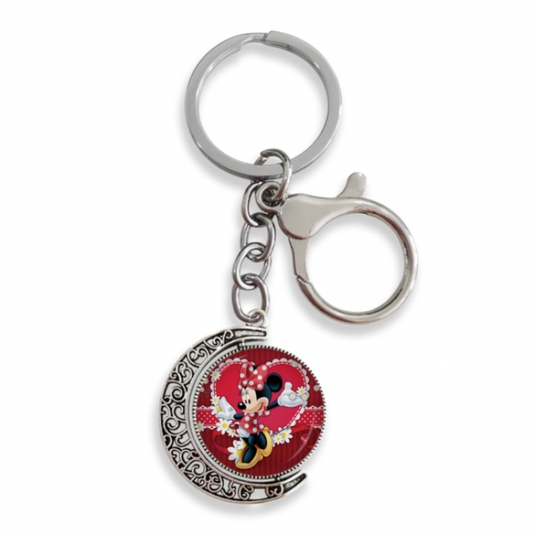  Mickey Anime double-sided crystal rotating gemstone keychain pendant price for 5 pcs