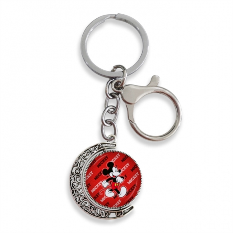  Mickey Anime double-sided crystal rotating gemstone keychain pendant price for 5 pcs