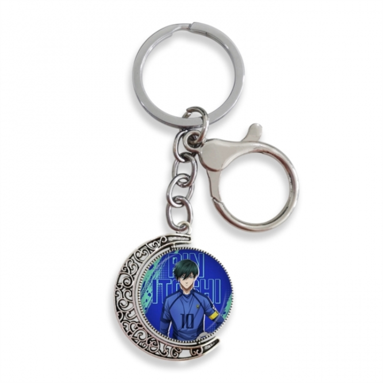 BLUE LOCK Anime double-sided crystal rotating gemstone keychain pendant price for 5 pcs