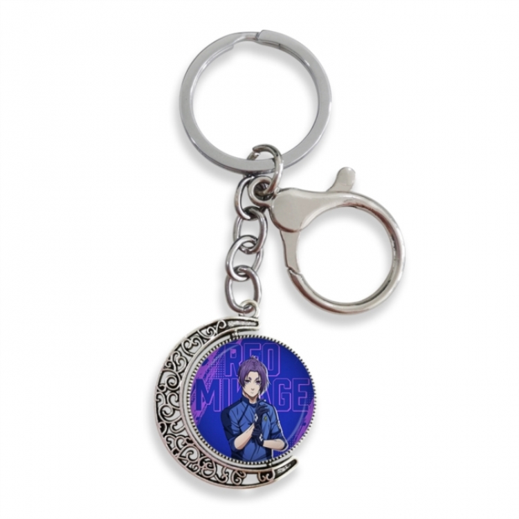 BLUE LOCK Anime double-sided crystal rotating gemstone keychain pendant price for 5 pcs
