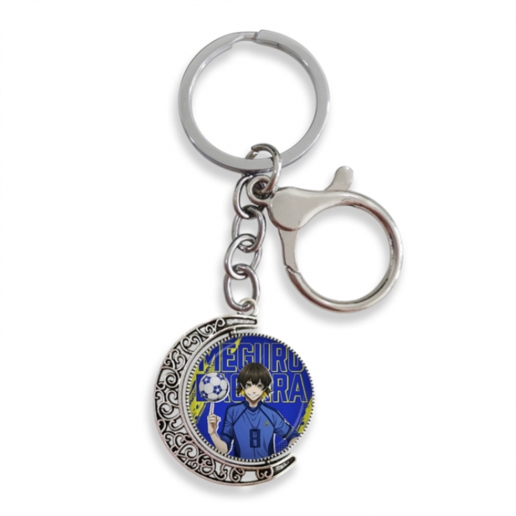 BLUE LOCK Anime double-sided crystal rotating gemstone keychain pendant price for 5 pcs
