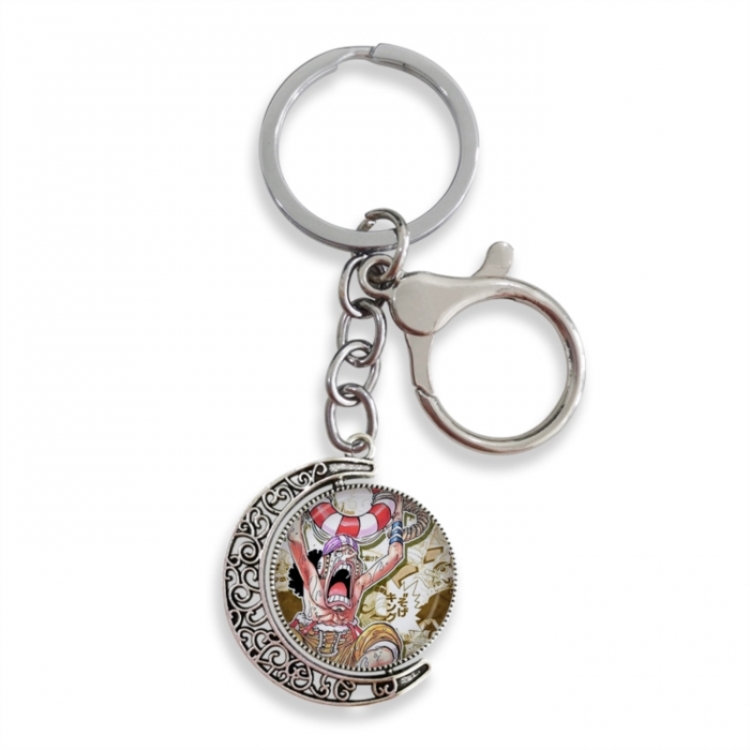 One Piece Anime double-sided crystal rotating gemstone keychain pendant price for 5 pcs