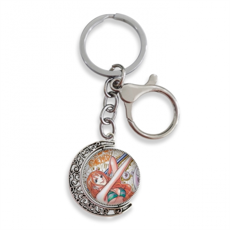One Piece Anime double-sided crystal rotating gemstone keychain pendant price for 5 pcs