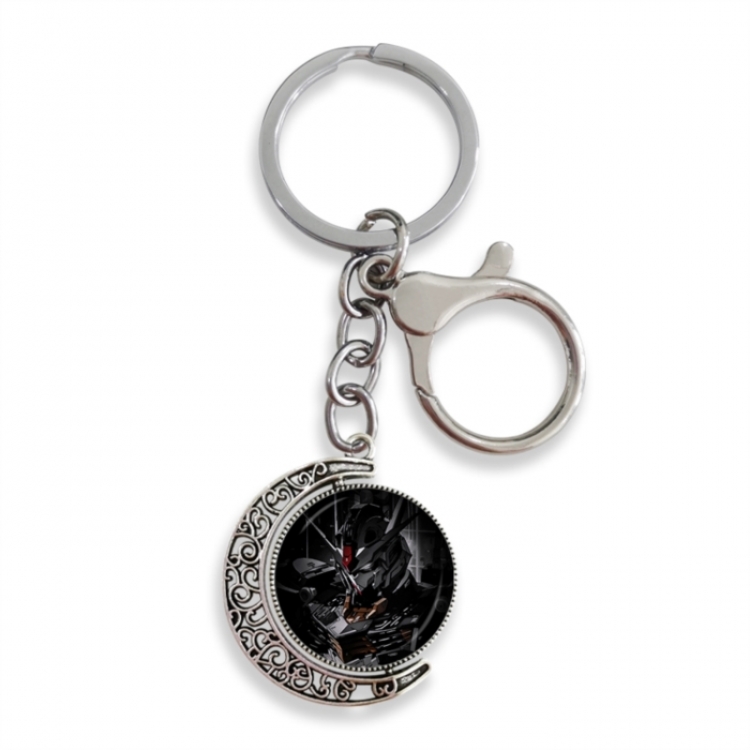 Gundam Anime double-sided crystal rotating gemstone keychain pendant price for 5 pcs